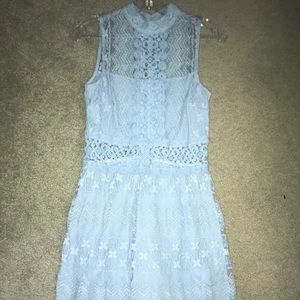 Lace high neck dress